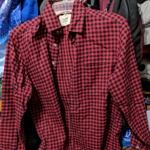 Frank & Oak Dark Red Plaid Shirt